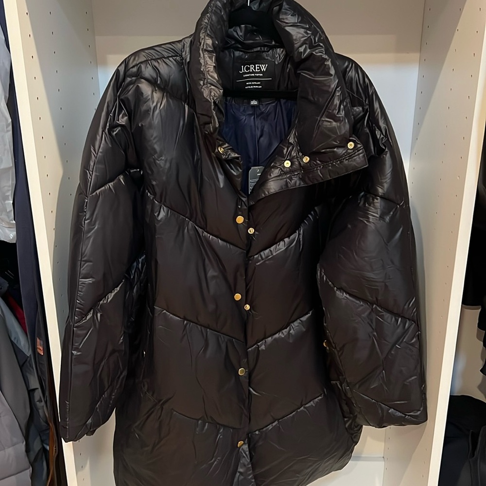 J Crew black puffer coat